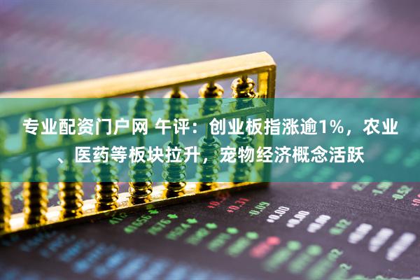 专业配资门户网 午评：创业板指涨逾1%，农业、医药等板块拉升，宠物经济概念活跃