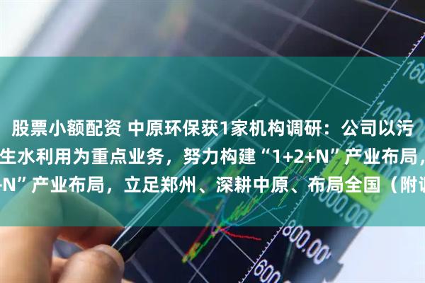 股票小额配资 中原环保获1家机构调研：公司以污水处理、污泥处理、再生水利用为重点业务，努力构建“1+2+N”产业布局，立足郑州、深耕中原、布局全国（附调研问答）